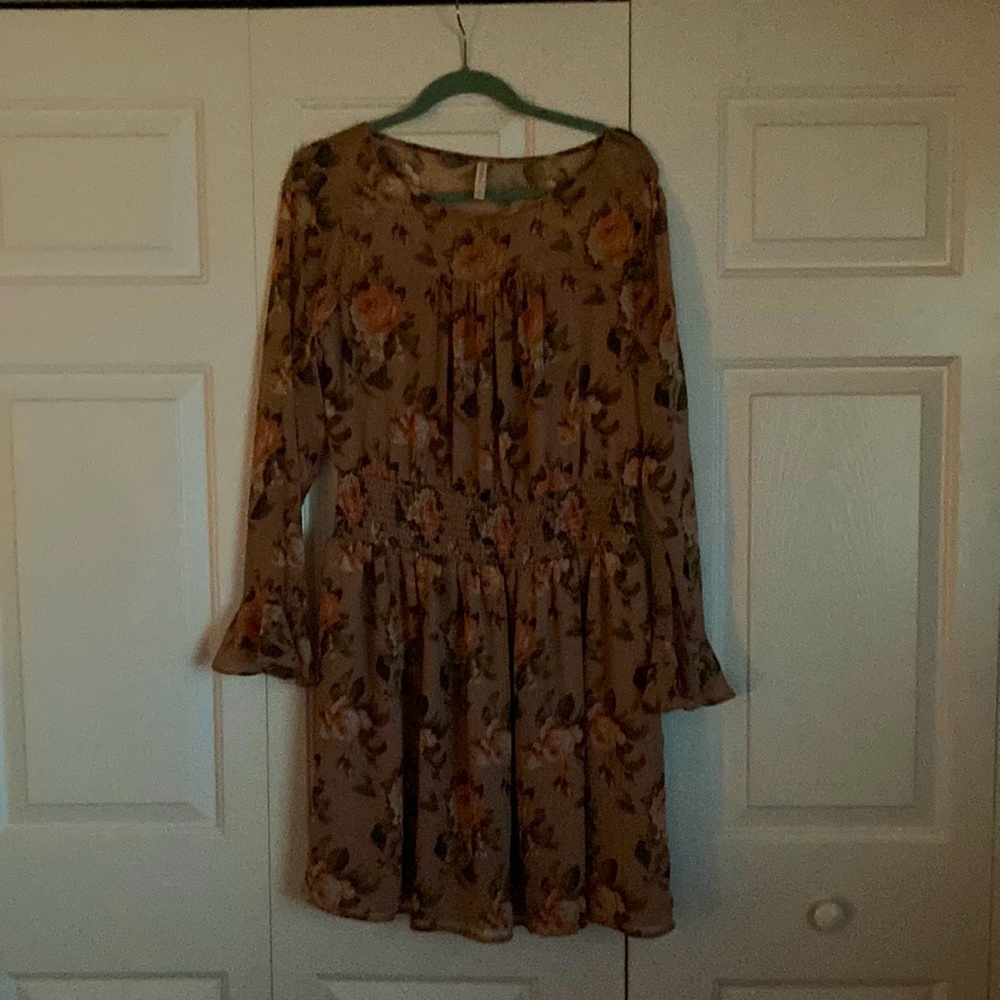 Pink flowery dress XL